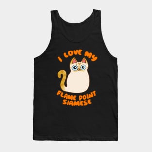 I Love My Flame Point Siamese Cat Cute Cartoon Kitty Kawaii Tank Top